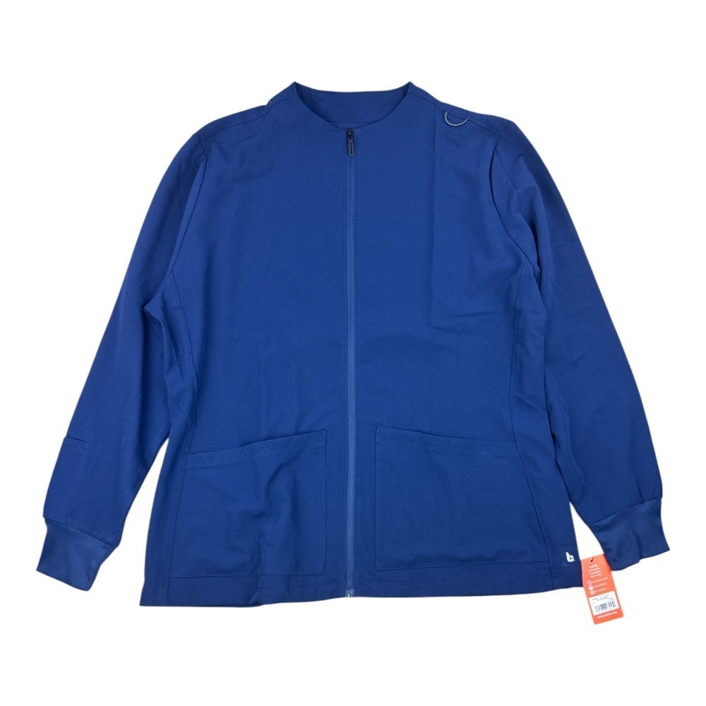 Barco Unify Womens XL Indigo Blue Zip Front Scrub Jacket Warm Up BUW884 NWT